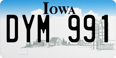IA license plate DYM991