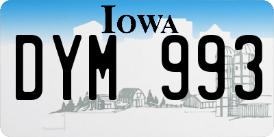IA license plate DYM993