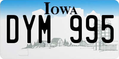 IA license plate DYM995