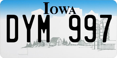 IA license plate DYM997