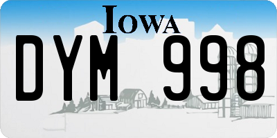 IA license plate DYM998