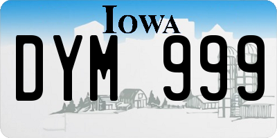 IA license plate DYM999