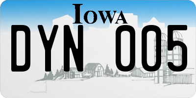 IA license plate DYN005