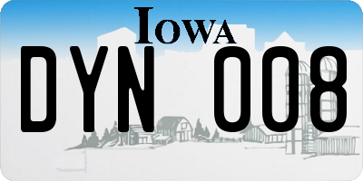 IA license plate DYN008