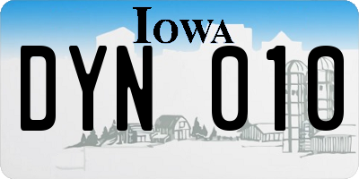 IA license plate DYN010