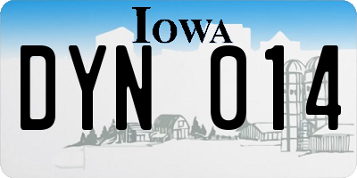 IA license plate DYN014