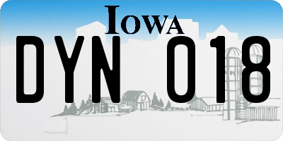 IA license plate DYN018