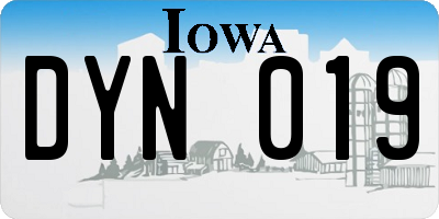 IA license plate DYN019