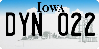 IA license plate DYN022