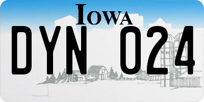 IA license plate DYN024