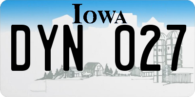 IA license plate DYN027
