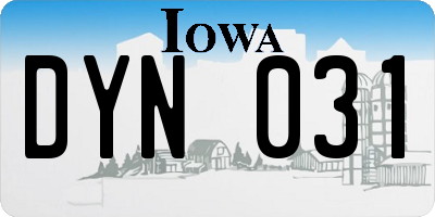 IA license plate DYN031