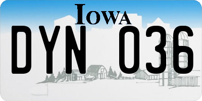 IA license plate DYN036