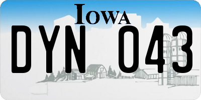 IA license plate DYN043