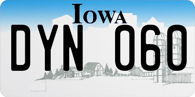 IA license plate DYN060