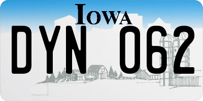 IA license plate DYN062