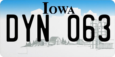 IA license plate DYN063