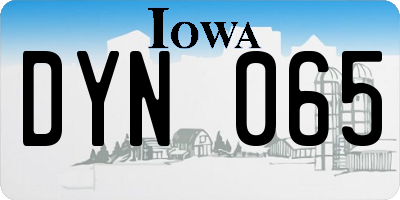 IA license plate DYN065