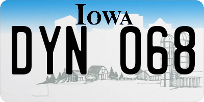 IA license plate DYN068