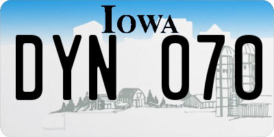 IA license plate DYN070