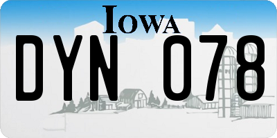 IA license plate DYN078