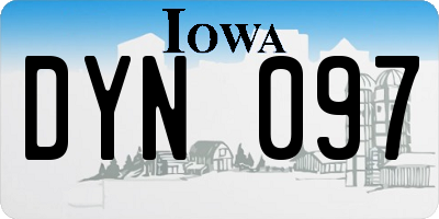 IA license plate DYN097