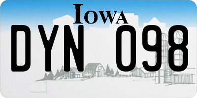 IA license plate DYN098