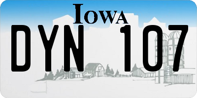 IA license plate DYN107