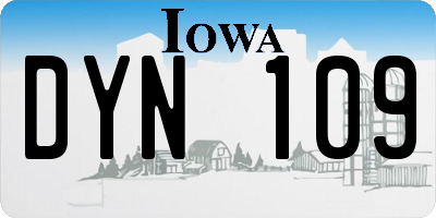 IA license plate DYN109