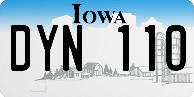 IA license plate DYN110