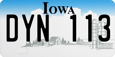 IA license plate DYN113
