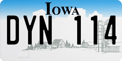 IA license plate DYN114