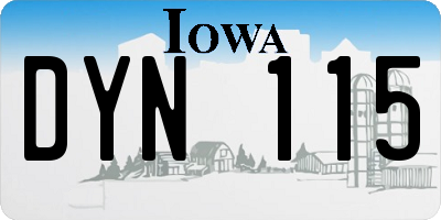 IA license plate DYN115