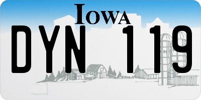 IA license plate DYN119