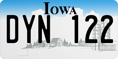 IA license plate DYN122