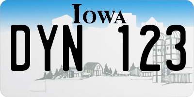 IA license plate DYN123