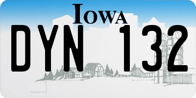 IA license plate DYN132