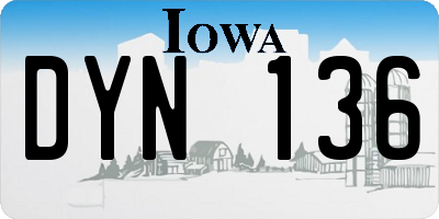 IA license plate DYN136