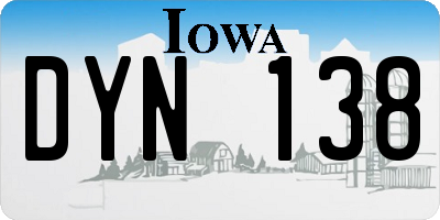 IA license plate DYN138