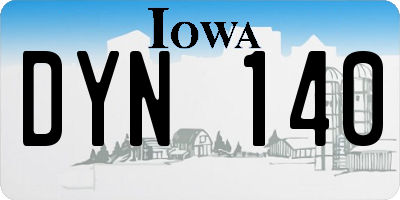 IA license plate DYN140