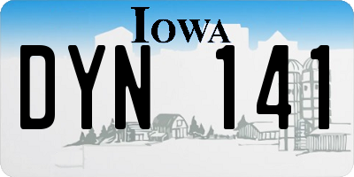 IA license plate DYN141
