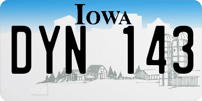 IA license plate DYN143