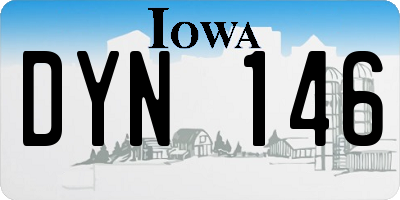 IA license plate DYN146