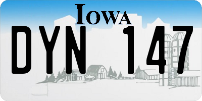 IA license plate DYN147