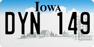 IA license plate DYN149