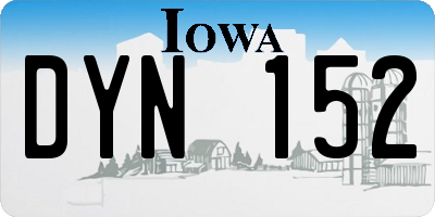 IA license plate DYN152