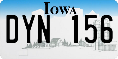 IA license plate DYN156