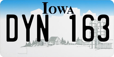 IA license plate DYN163