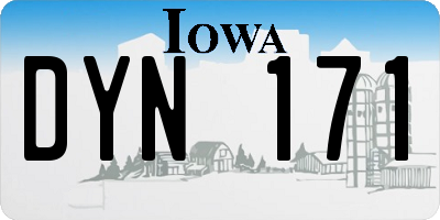 IA license plate DYN171