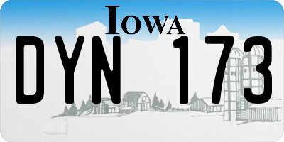 IA license plate DYN173